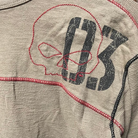 Harley Davidson long sleeve Henley style thermal biker motorcycle under shirt - Picture 6 of 8